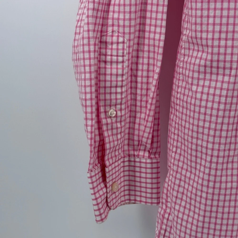 Vineyard Vines Murray Shirt Mens Large Pink Gingham Classic Fit Cotton Classic